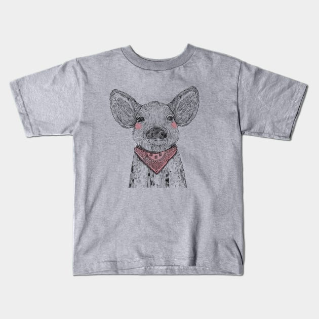 cute piggy Kids T-Shirt by LifeTime Design